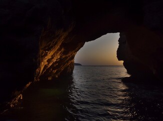 Cave in the coast of the sea in Spain