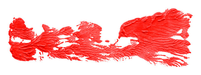 Shiny red brush watercolor painting isolated on transparent background. watercolor png