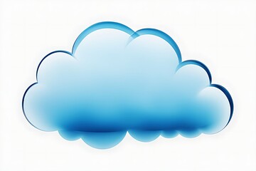 Obraz premium Abstract blue transparent cloud isolated on white background. Cartoon illustration, gradient