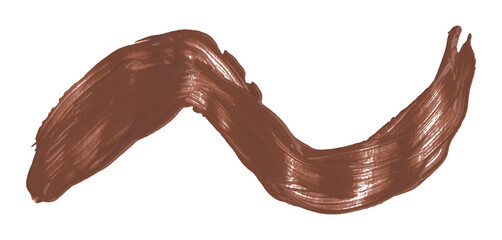 Shiny brown brush watercolor painting isolated on transparent background. watercolor png