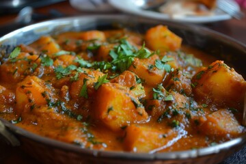 Indian spicy dum aloo curry