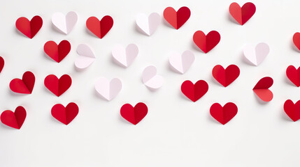 Valentine's Day paper heart flat, isolated on a white background