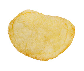 Potato chips isolated on white background.