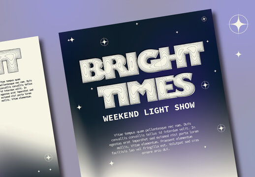 Event Poster with 3D Wireframe Text