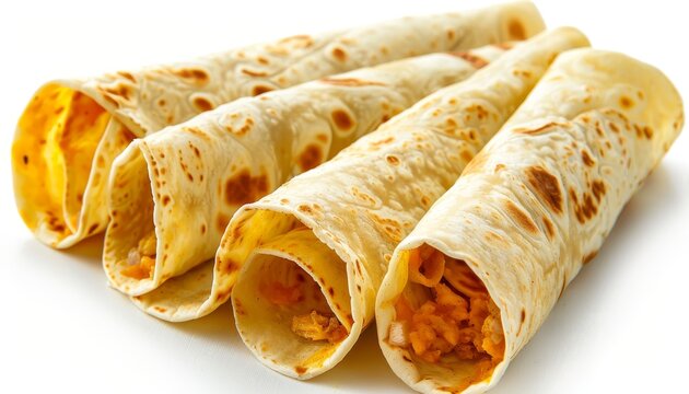 Isolated white background tortilla wrap