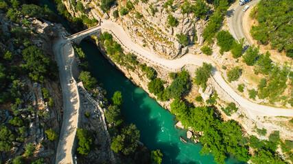 Aerial view of River landscape from Koprulu Canyon. Manavgat, Antalya, Turkey - Touristic places