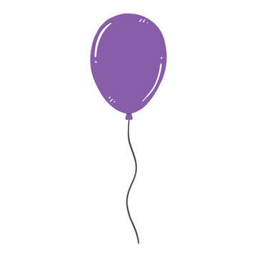 Violet balloon isolated on a white background. Vector illustration.