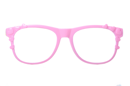 Pink sunglasses for girl baby on white background isolation