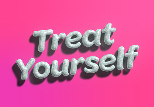 Pink 3D Patterned Text Effect