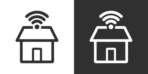 Home wifi smart sign icon vector illustration