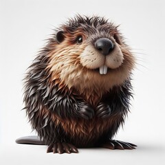 beaver on a white background