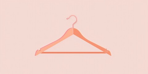 empty hanger on peach color background