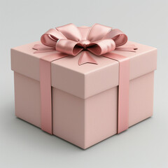Obraz premium Pink gift box with pink bow. Generative AI