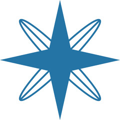 retro futuristic shiny star simple flat outline