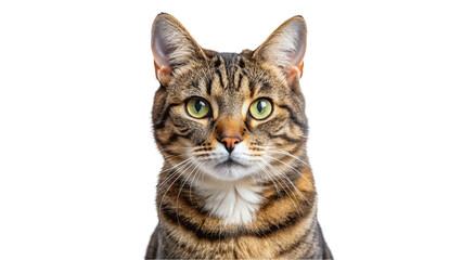 Fototapeta premium A cat with green eyes isolated on Transparent background.
