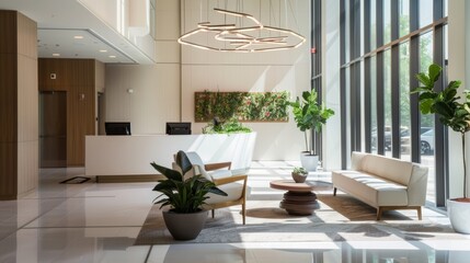 Urban Oasis: Modern Lobby with Neutral Decor