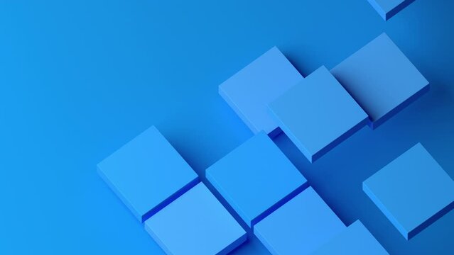 Blue geometric background, abstract minimalist design, 4k seamless looped video, 3d render
