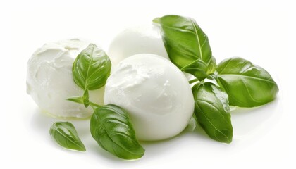 Obraz premium Italian mozzarella on a plain surface