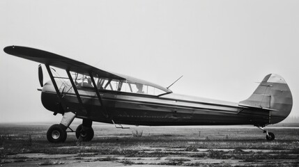 a small plane in black and white generative ai