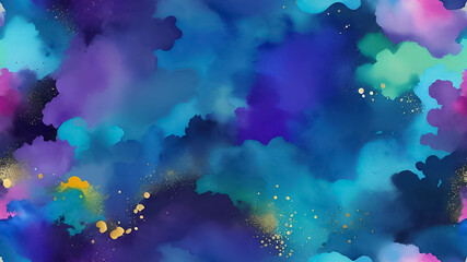 Watercolor paint splash, blotch background with bleed wash and bloom. Blobs of paint, nostalgic watercolor paper texture. Beautiful trendy impressionist background.