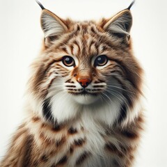 portrait of a lynx on white