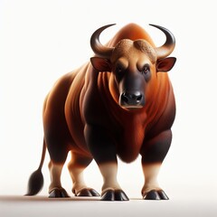 bull with horns on white
