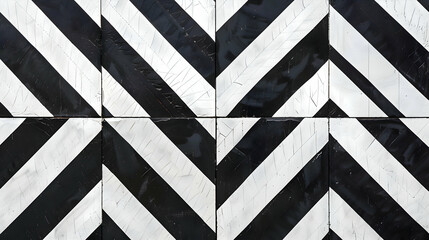 An HD photograph capturing a striking abstract pattern with sharp, intersecting black and white angular shapes, designed to showcase dramatic contrast