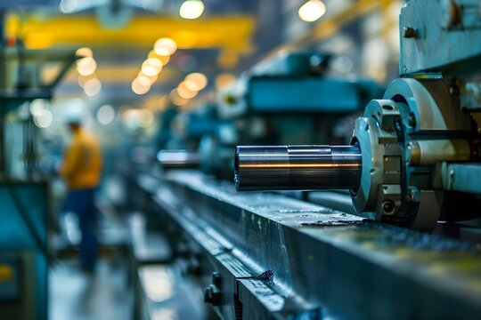 Operating Machines in Industrial Settings: A Factory Technician's Role. Concept Industrial Machinery, Equipment Maintenance, Production Efficiency, Workplace Safety