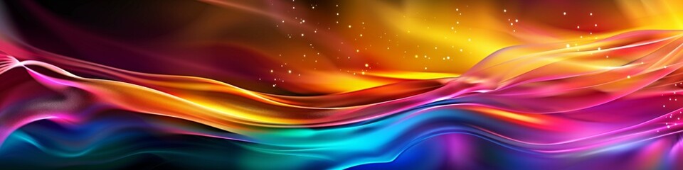 Fototapeta premium Ethereal Neon Light Waves in a Mesmerizing Spectrum