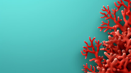Red coral with space for text