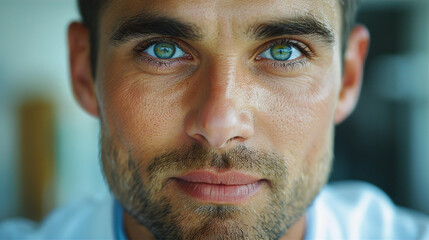 Young attractive man portrait close up