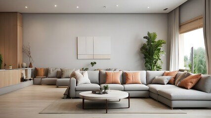 contemporary living room with sofa