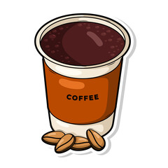Coffee drink in cup illustration