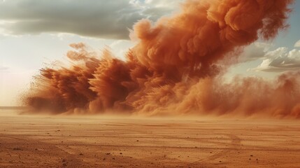 cloud of red dust as it spins and moves through the air generative ai