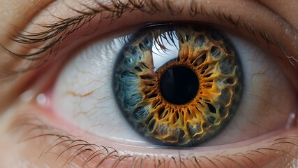 close-up of a normal human eye