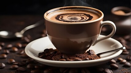 A chocolate-infused cup of coffee