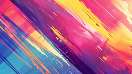 Dynamic and passionate abstraction with spectacular elements. The texture is like a golden inlay with mirrored reflections of light on a dark background. neon lights