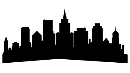 Silhouette vector skyline cities, skyline city SVG, Vector illustration, isolated
