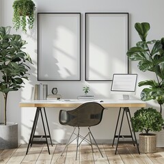 Teacher's Desk with Simple Clean Frame Mockup