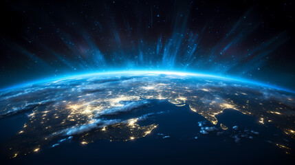 Fototapeta premium Night earth illustration