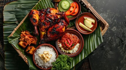 grilled chicken. Indonesian char-grilled chicken. Ai generated