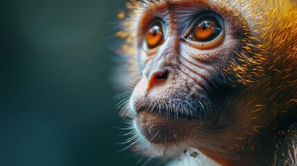 Macro shot of a monkey - obrazy, fototapety, plakaty