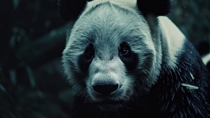 Macro shot of a panda