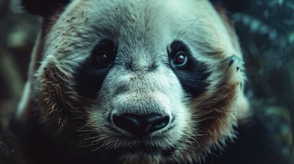 Macro shot of a panda