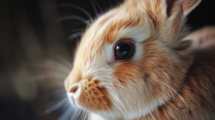 Macro shot of a rabbit