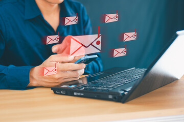 Spam email notification Malicious emails sent by hackers via email online network