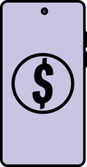 Price tag in the phone mobile screen - Mobile pay icon Illustration. On line payment icon.
