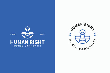 outline human right symbol logo design vector design template. bundle set human right sign logo design vector idea with vintage, modern and elegant styles