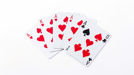 isolated decks of poker on a white background