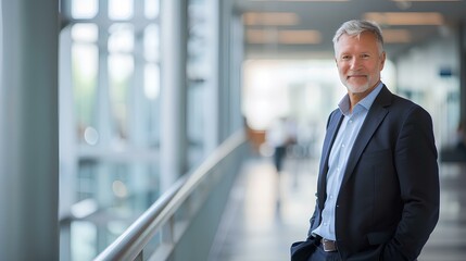 A male executive with powerful and commanding, president of a technology company. authoritative presence within the sleek and modern corporate environment, leadership and influence. generative AI